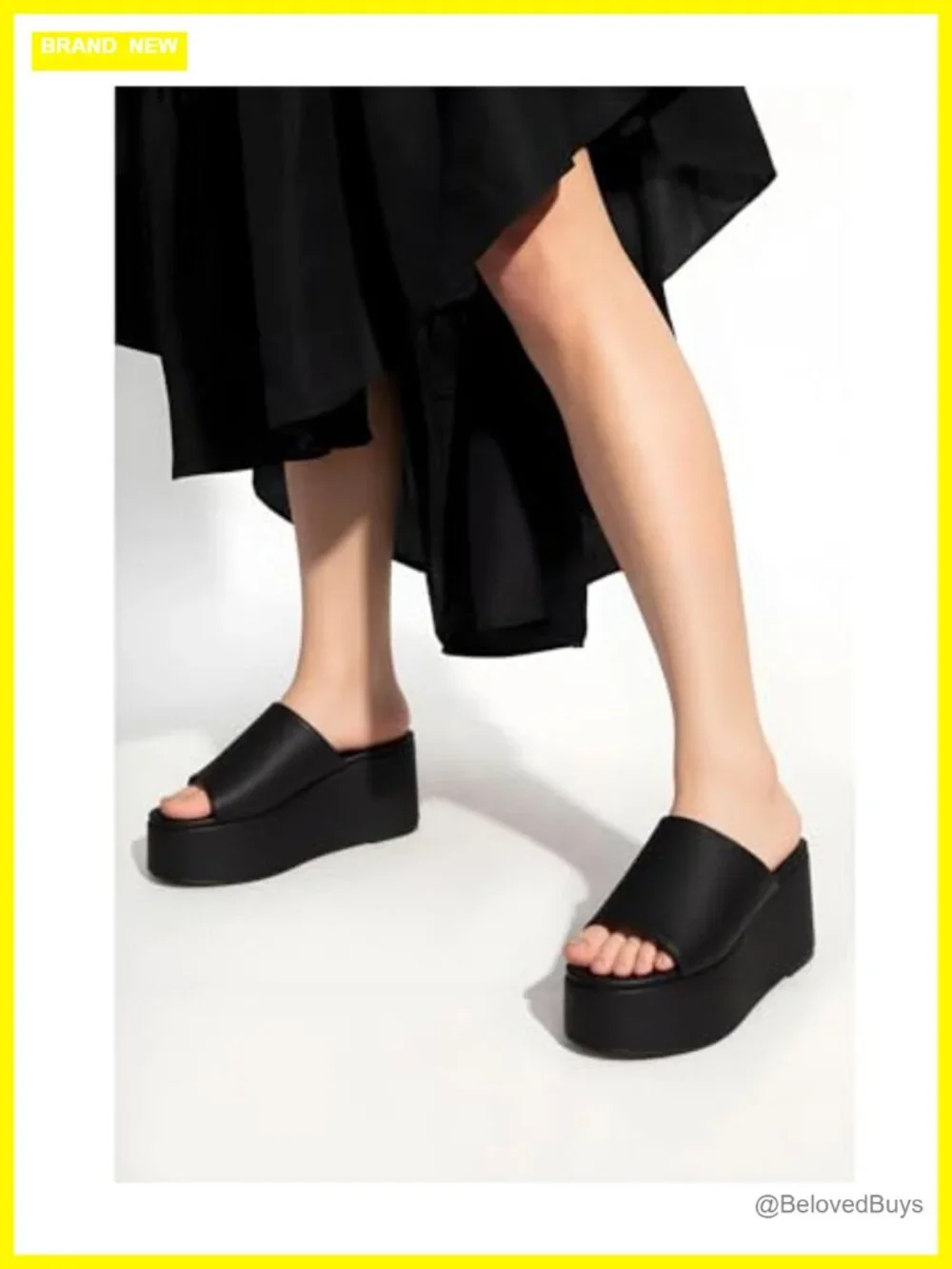 Chunky Platform Wedge Sandals Slides for Women Open Toe Slip On Flatforms